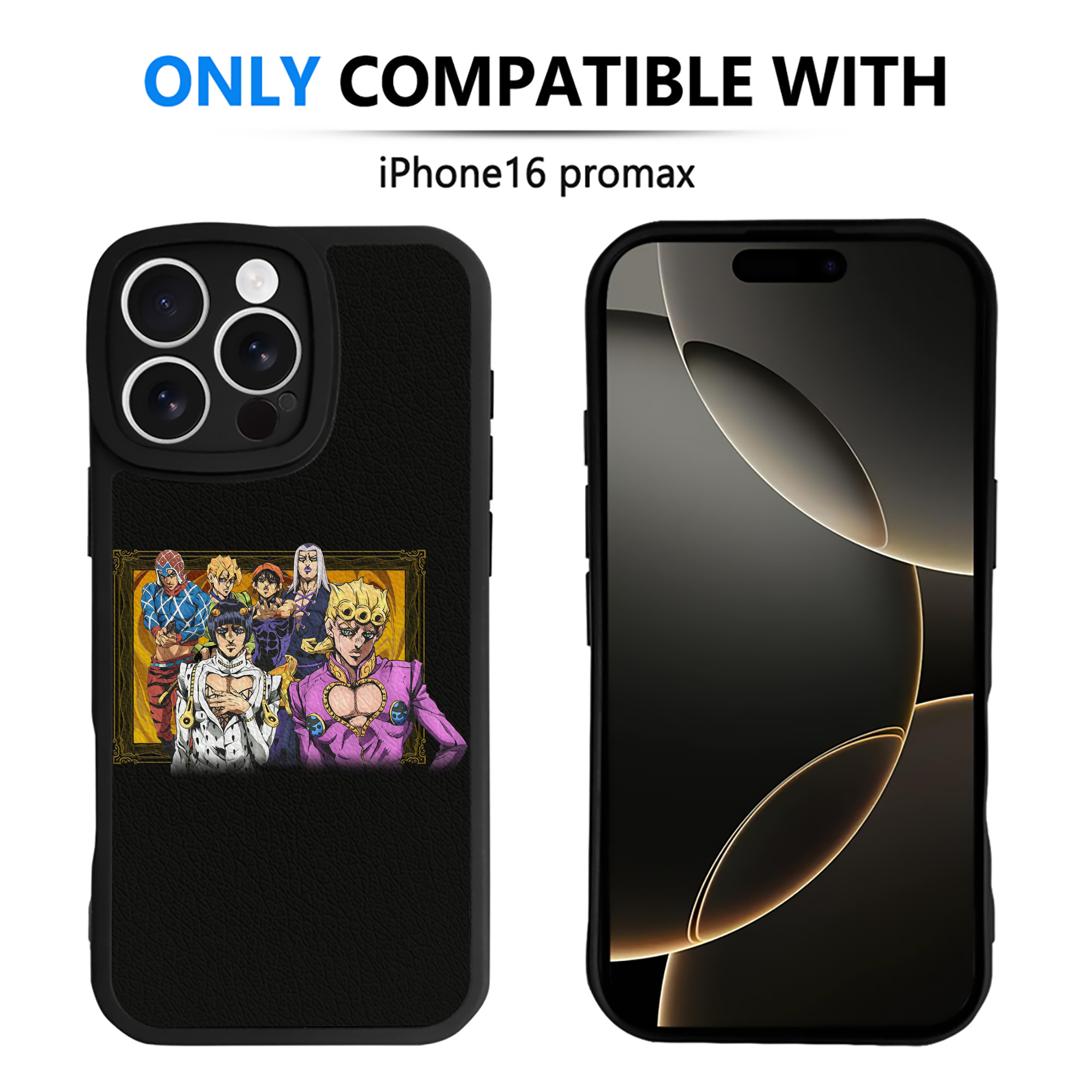 （画像用） ジョジョの奇妙な冒険 ジョルノ?ジョバァーナ JoJo's Bizarre Adventure Giorno Giovanna 【iPhone 16シリーズ対応】シリコンスマホケース（レザー調） 材質：シリコン